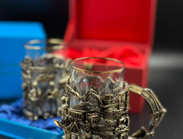 бронзовые подстаканники на различные профессии и тематики